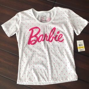 NWT Woman’s MED Barbie Glamping T-Shirt